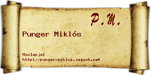 Punger Miklós névjegykártya